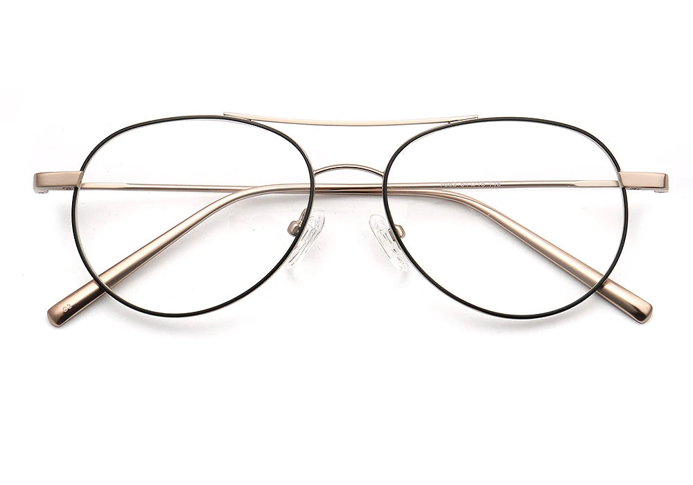 Men Aviation Eyeglass Frames for Women Pilot Glasses Frame Optical Eyeglasses Frames Metal Gold Punk Eyewear Retro Rx Spectacles