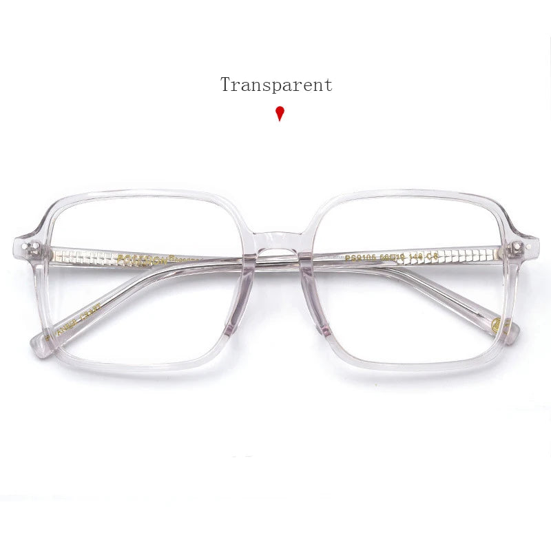 HDCRAFTER Oversized Glasses Frame Glasses For Women Luxury Pink Transparent Eyeglasses Frames Prescription Optical Clear Lenses