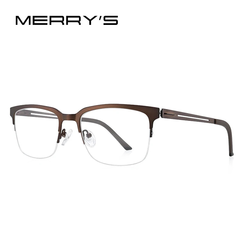 MERRYS DESIGN Classic Men Titanium Alloy Optical Glasses Frames Male Ultralight Square Myopia Prescription Eyeglasses S2183