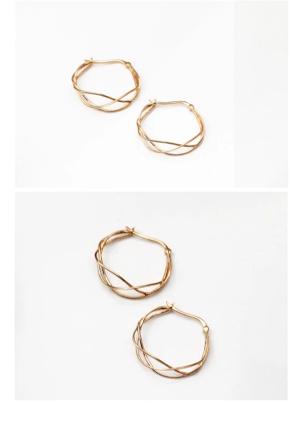 MADALENA SARARA Pure 18k Gold Earrings Exaggerated Gangle Women Earrings AU750 Made 100%