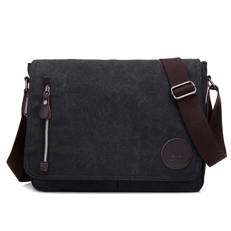 Weysfor Fashion Solid Canvas Messenger Satchel Bags Buckle Casual Portable Shoulder Bag Korean Trend Simple Pack For Men