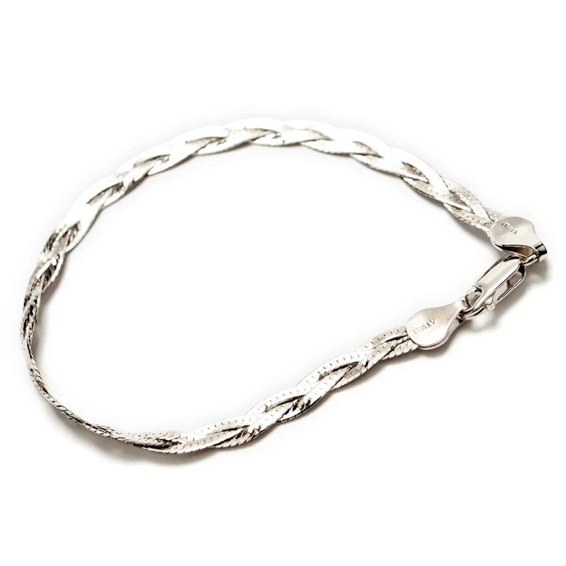 MIQIAO Genuine 925 Sterling Silver Italian Bracelets Jewelry For Women Three Color Threads Woven Gift Party Hand Bracelets