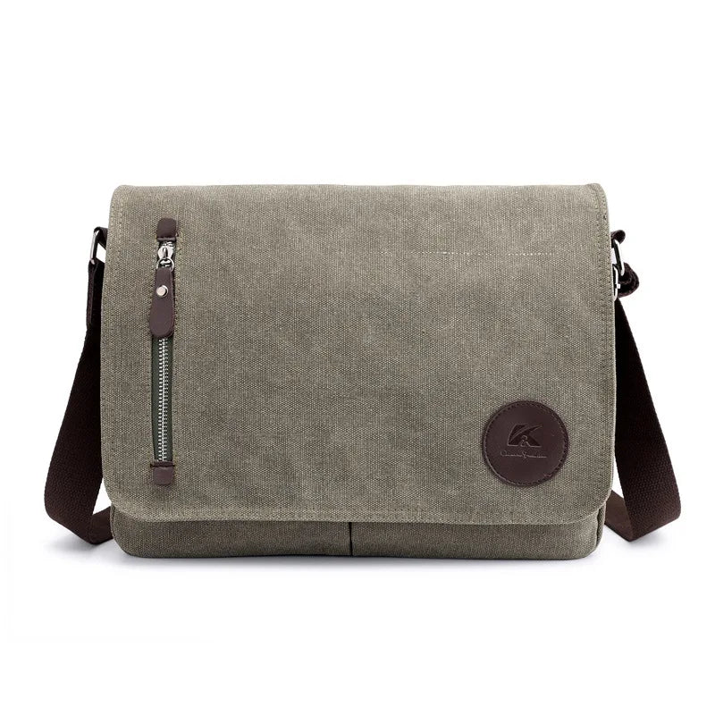 Weysfor Fashion Solid Canvas Messenger Satchel Bags Buckle Casual Portable Shoulder Bag Korean Trend Simple Pack For Men