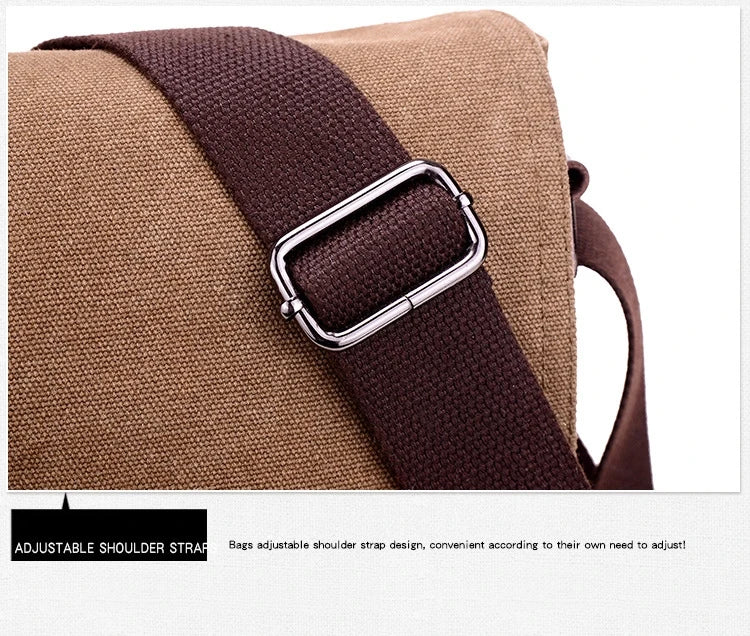 Weysfor Fashion Solid Canvas Messenger Satchel Bags Buckle Casual Portable Shoulder Bag Korean Trend Simple Pack For Men