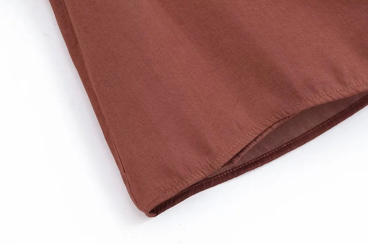 MYST&ZA2025 new summer women's clothing casual fashion comfortable slim sexy inlaid backless midi halter neck short dress