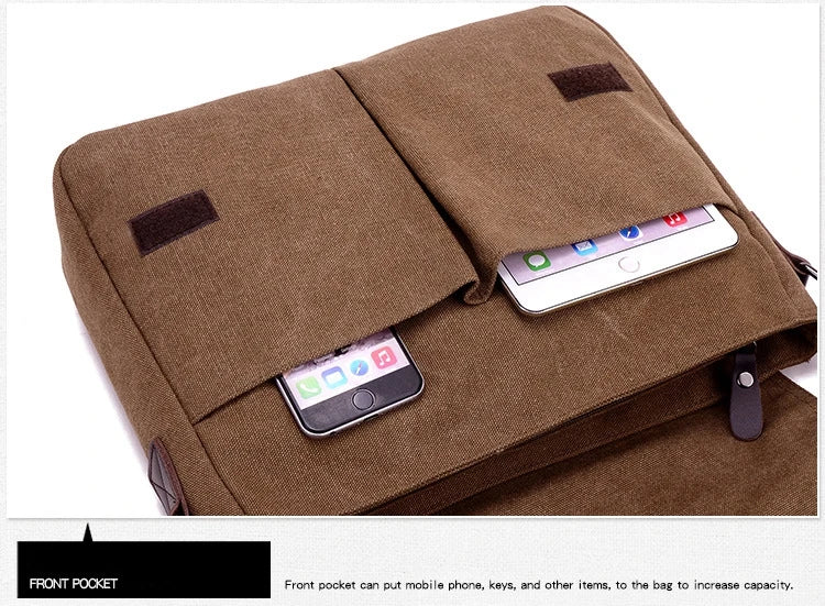 Weysfor Fashion Solid Canvas Messenger Satchel Bags Buckle Casual Portable Shoulder Bag Korean Trend Simple Pack For Men