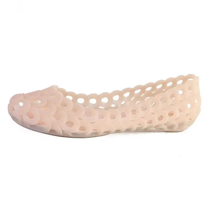 New Summer Women's Baotou Hollow Out Shallow Flat Sole Sandals Soft Bottom Non Slip Breathable Flat Sole Beach Sandals