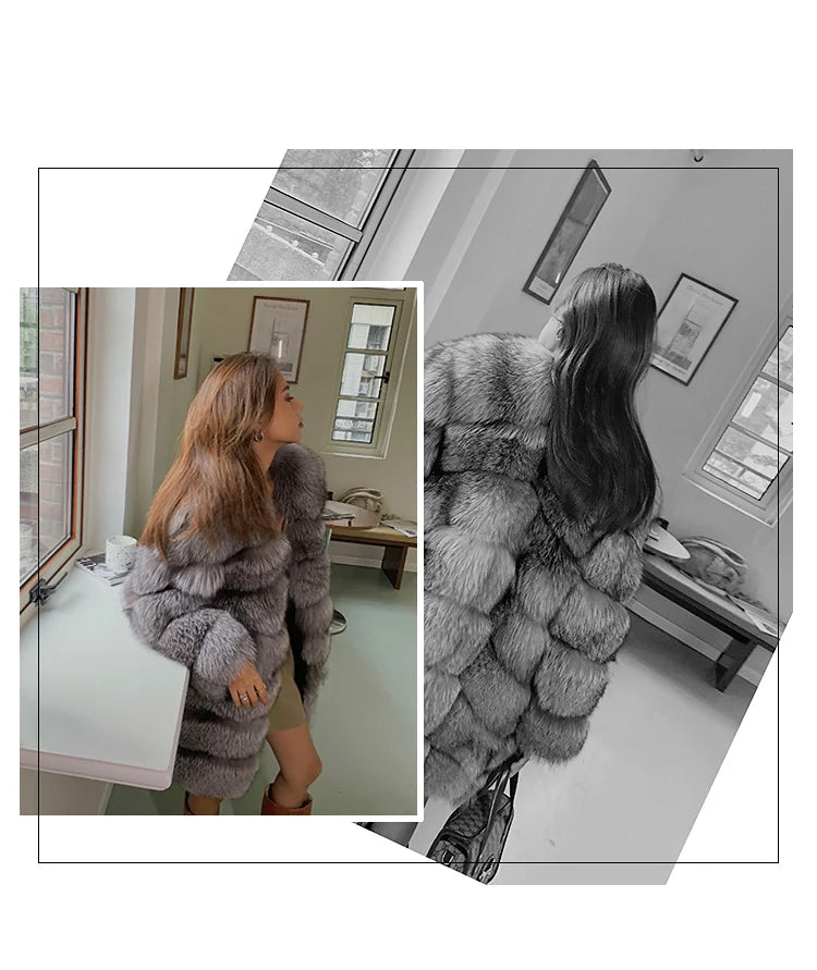 Fangtai 2023 Natural Real Fox Fur Coat Fur Coat Women Warm Luxury Free Shipping Fashion Female Vest Women's Winter Cold Jacket