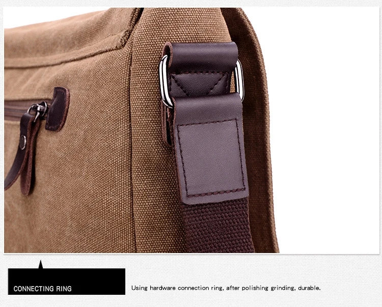 Weysfor Fashion Solid Canvas Messenger Satchel Bags Buckle Casual Portable Shoulder Bag Korean Trend Simple Pack For Men