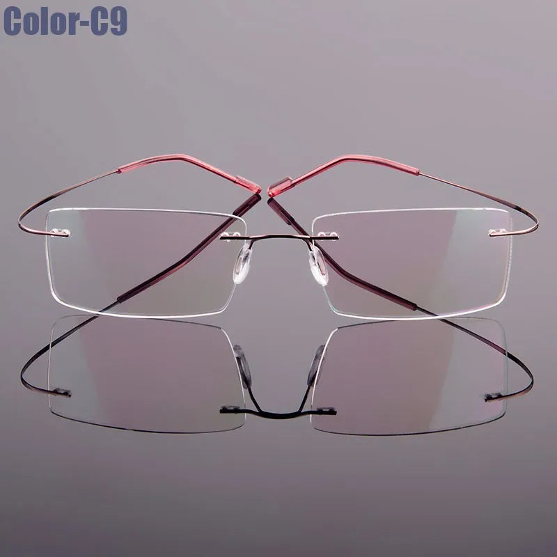 Metal Frame Glasses Women Style Rimless Eye Glasses Nearsighted Spectacles Flexible Temple New Arrival Eyewear Custom Lens Shape