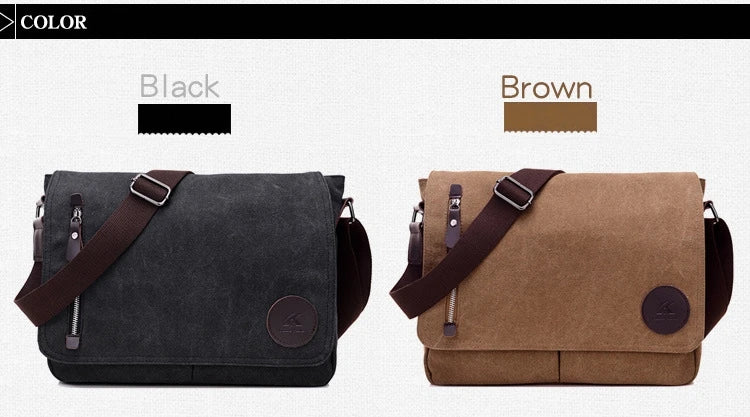 Weysfor Fashion Solid Canvas Messenger Satchel Bags Buckle Casual Portable Shoulder Bag Korean Trend Simple Pack For Men