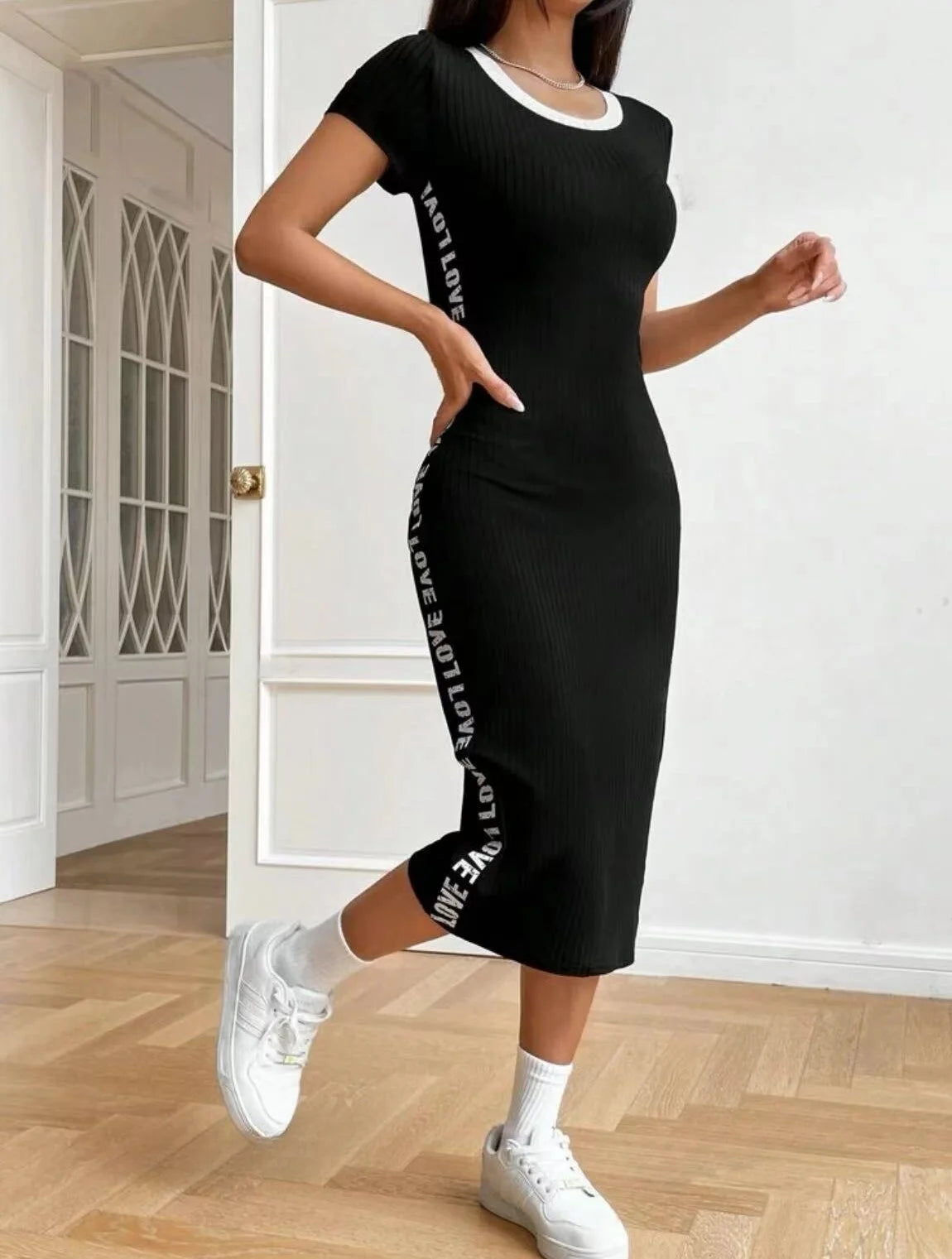 American-style niche dress women's summer clashing dresses with woven bands and lean dresses