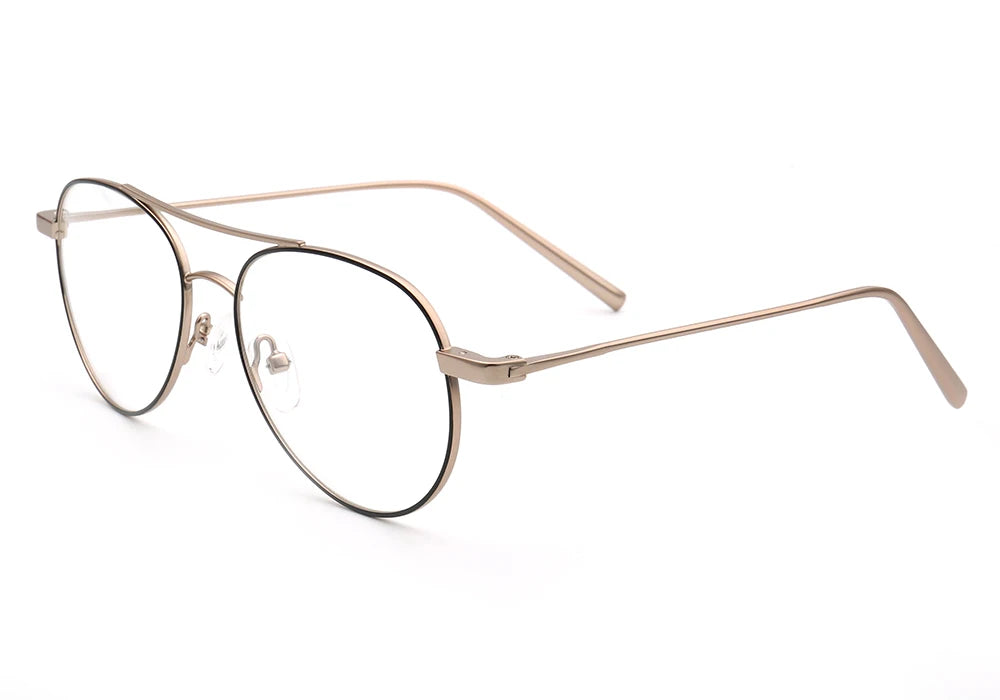 Men Aviation Eyeglass Frames for Women Pilot Glasses Frame Optical Eyeglasses Frames Metal Gold Punk Eyewear Retro Rx Spectacles