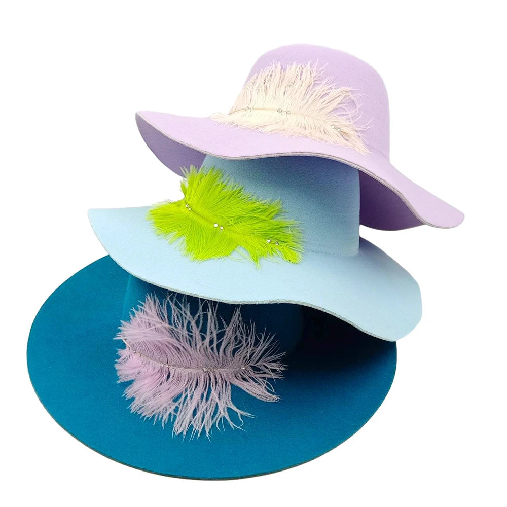 Autumn and Winter Women's French Elegant Retro Army Green Woolen Felt Top Hat Winter hats woman British Hepburn Bell shaped Fish