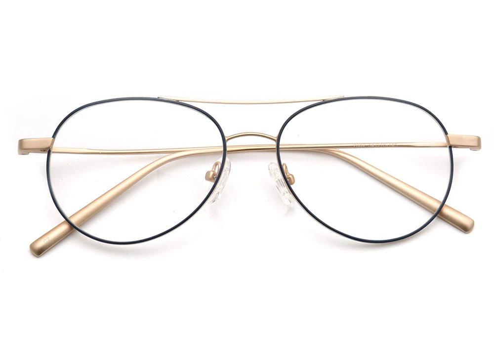 Men Aviation Eyeglass Frames for Women Pilot Glasses Frame Optical Eyeglasses Frames Metal Gold Punk Eyewear Retro Rx Spectacles