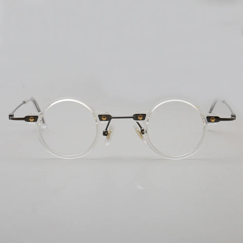 Retro Round Men Eyeglass Frames Optical Eyewear Women Vintage Glasses Prescription Spectacles Tortoise Eyeglasses Clear Hipster