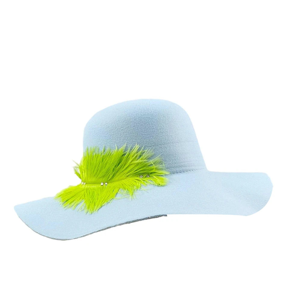 Autumn and Winter Women's French Elegant Retro Army Green Woolen Felt Top Hat Winter hats woman British Hepburn Bell shaped Fish