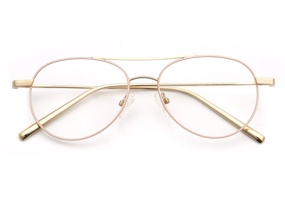 Men Aviation Eyeglass Frames for Women Pilot Glasses Frame Optical Eyeglasses Frames Metal Gold Punk Eyewear Retro Rx Spectacles