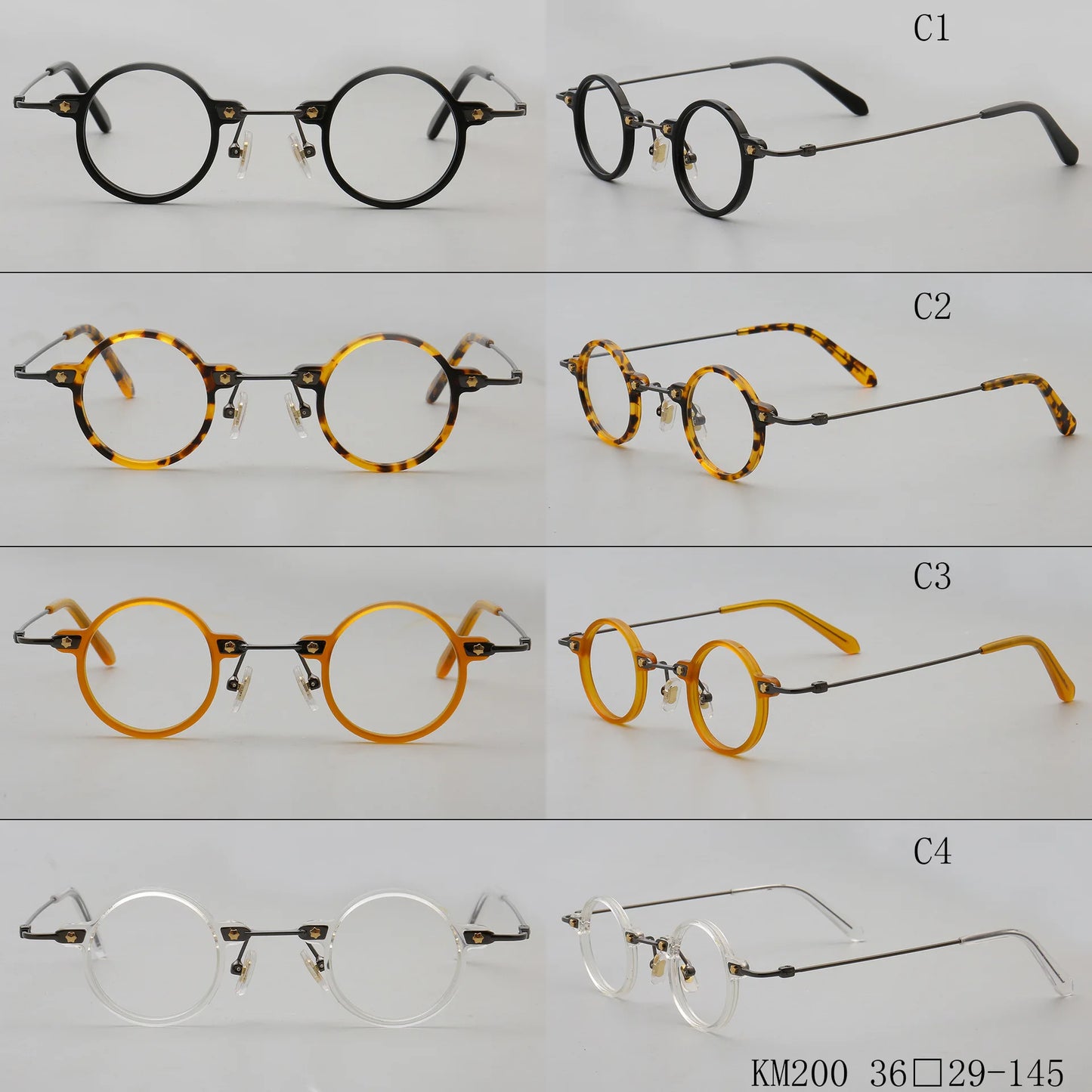 Retro Round Men Eyeglass Frames Optical Eyewear Women Vintage Glasses Prescription Spectacles Tortoise Eyeglasses Clear Hipster