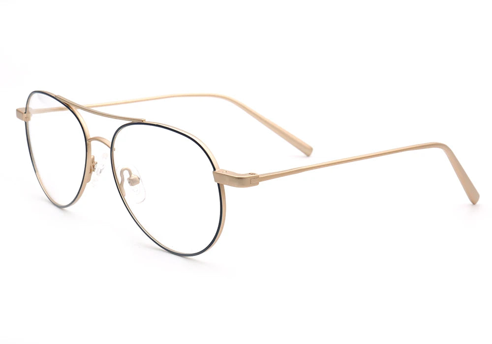 Men Aviation Eyeglass Frames for Women Pilot Glasses Frame Optical Eyeglasses Frames Metal Gold Punk Eyewear Retro Rx Spectacles