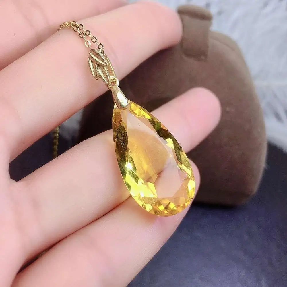 KJJEAXCMY fine jewelry Citrine 925 sterling silver women set luxury