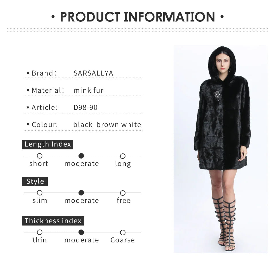 Real Mink Fur Coat Women Winter Natural Mink Coats Hood Genuine Fur Mink Jackets Plus Size Long Vintage Thick Warm Outwear 2024