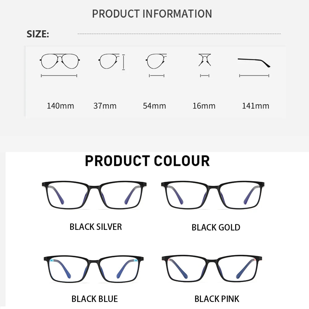 GUZTAG Anti Blue Light Glasses Vintage Casual Computer Goggles Optical  Eyeglasses Fashion Busines Eyewear For Men Women G8837