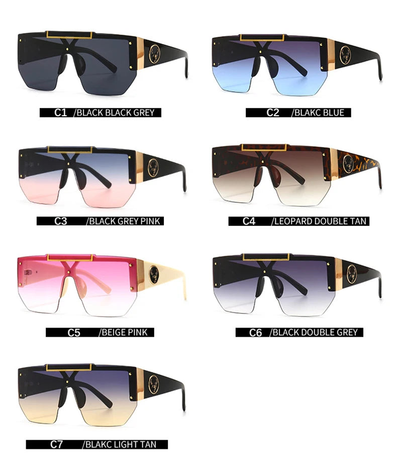 WackSaria Classic Luxury Men Sunglasses Glamour Fashion Half Frame Sun Glasses For Women Retro Vintage Square Designer Shades