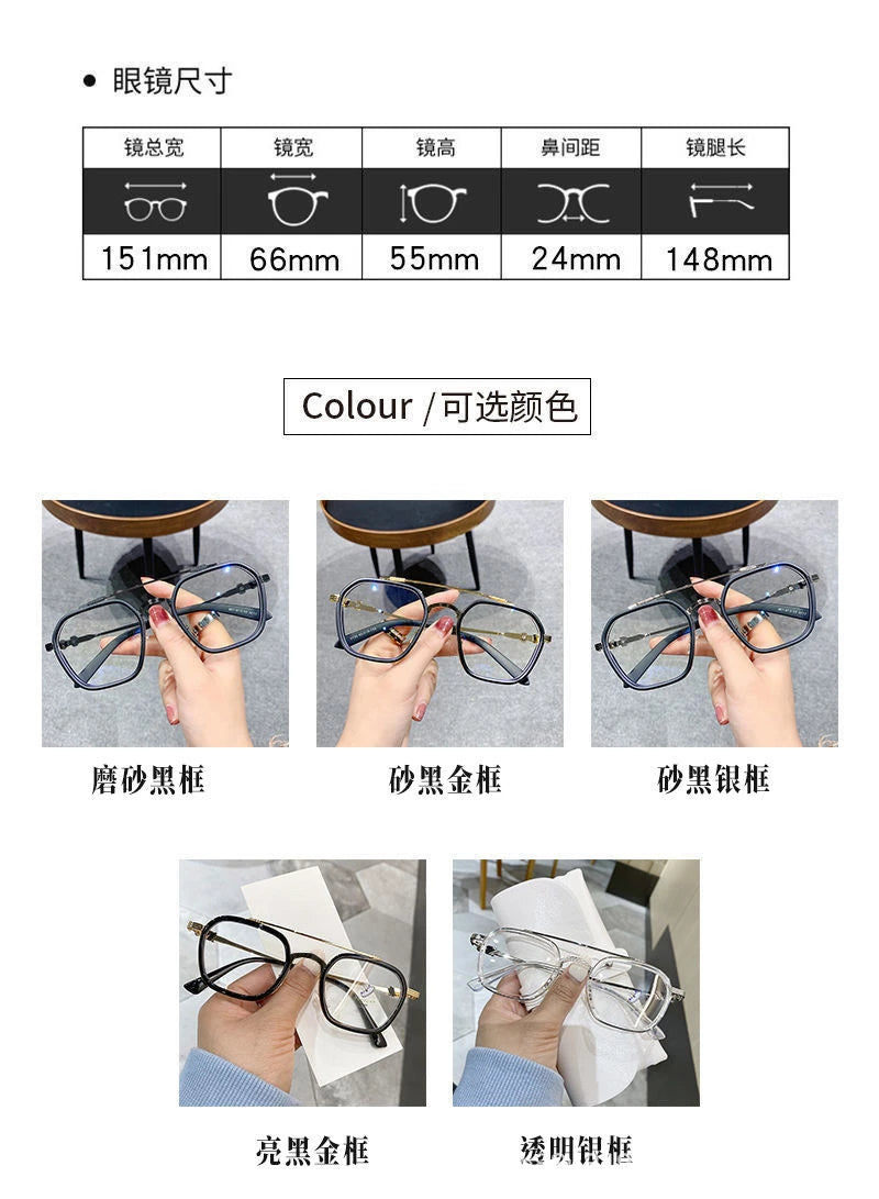 Transparent black Computer Glasses Frame Women Men Anti Blue Light polygon Eyewear Blocking Glasses Optical Spectacle Eyeglass