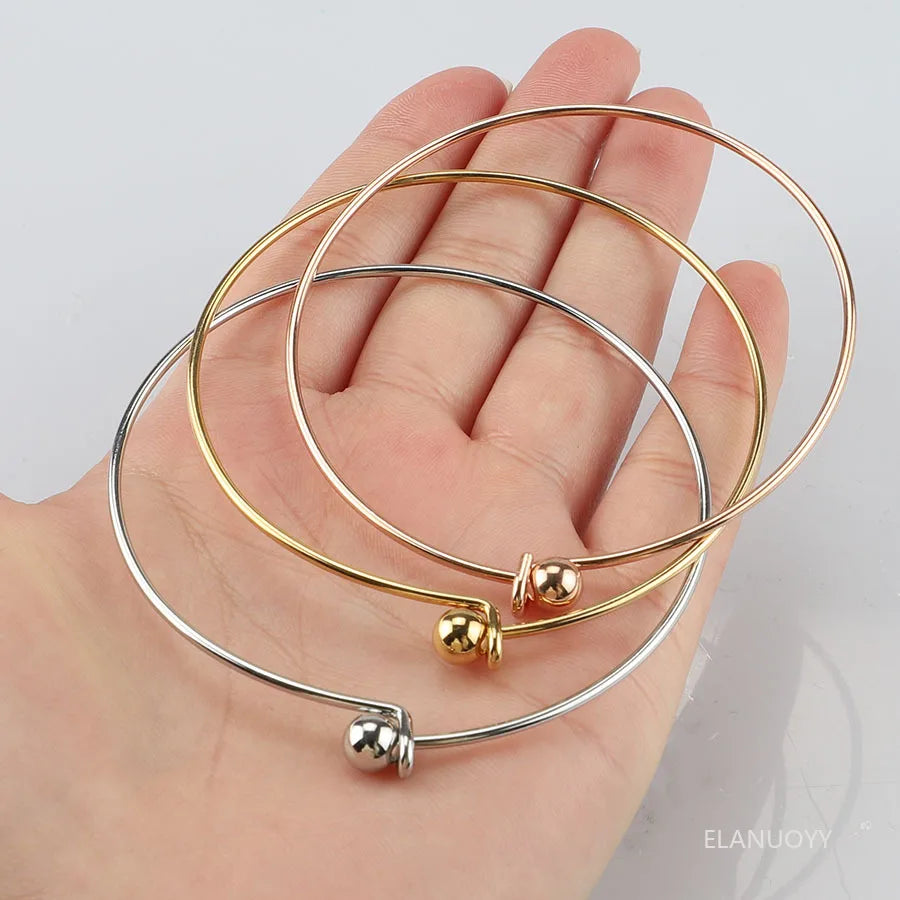 Stainless Steel Bracelets Open Adjust Fashion DIY Bracelets For Women