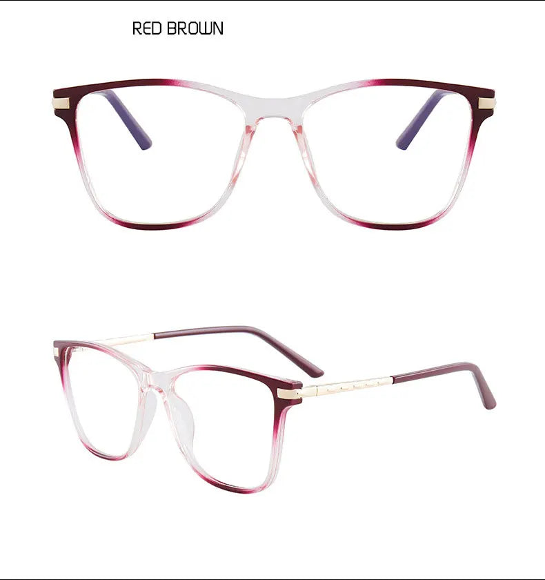 Glasses For Female Full Rim TR90 Frame Eyewears Retro Brand Anti-Blue Light Lenses Myopia Spectacles