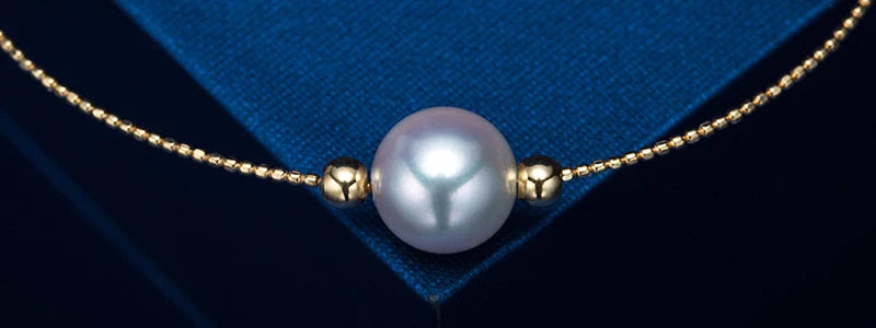 Sinya Natural Pearl 18k Gold Beads Au750 Jewelry Bangles Can Adjust Wear Length DIY Jewellery for Women Girl Mum Lover