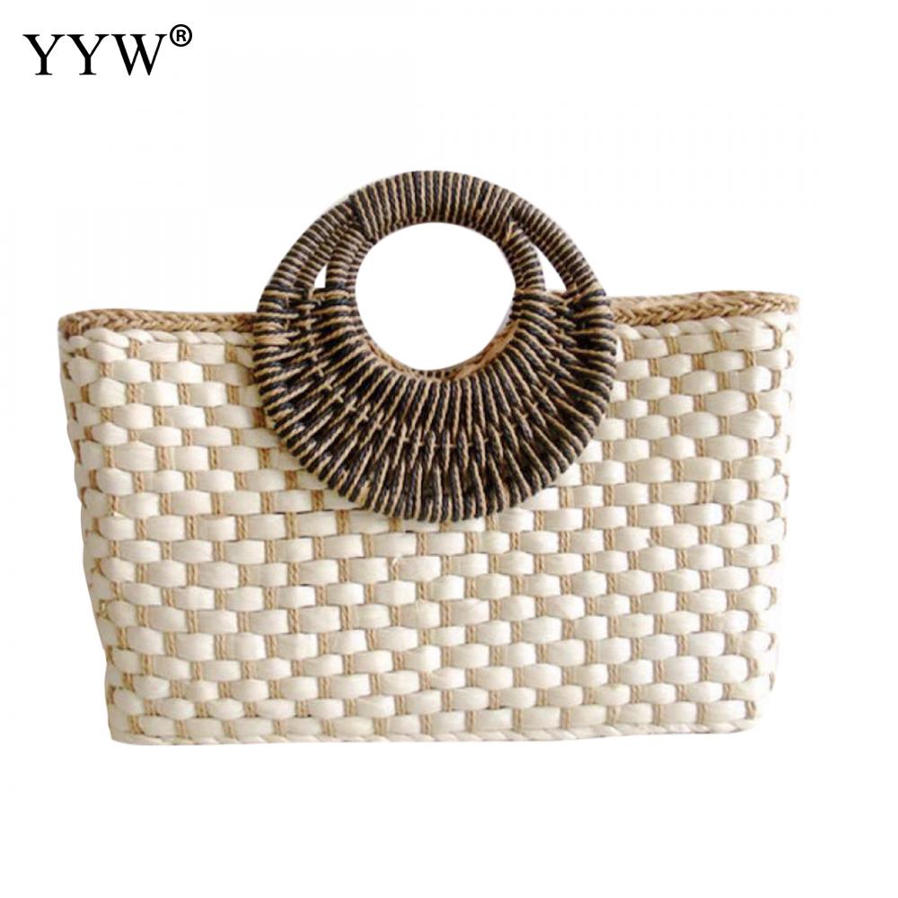 Bags for Women Summer Beach Tote Straw Bag Pompom Straw Bags in Thailand Picnic Straw Bag in Handbags Top Handle Handbags Totes