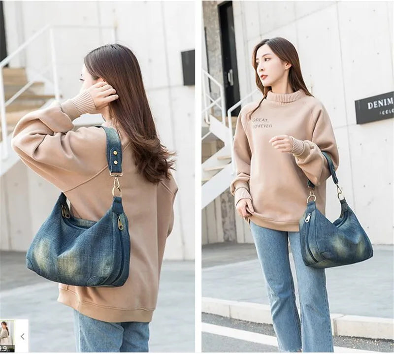 2023 High Quality Women Denim Shoulder Bags Multifunctional Cross Body Bags For Girls Fashion Women Totes Drop Shipping
