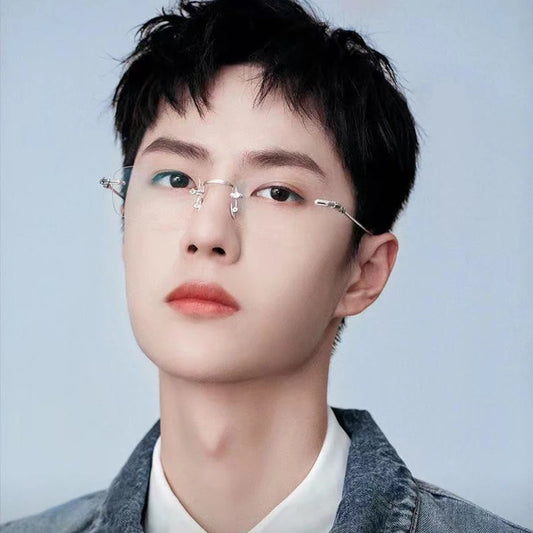 Transparent Computer Glasses Frameless Women Men Anti Blue Light square Eyewear Blocking Glasses Optical Spectacle Eyeglass