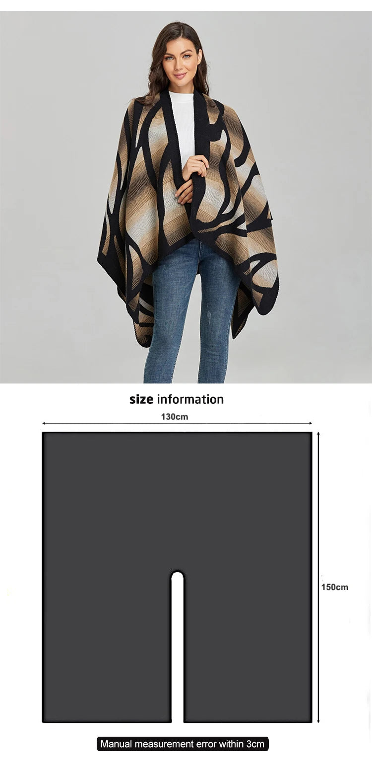 Imitation Cashmere Women Zebra Print Scarf Vintage Winter Warm Shawl Wrap Female Casual Knitted Warm Split Soft Thick Blanket