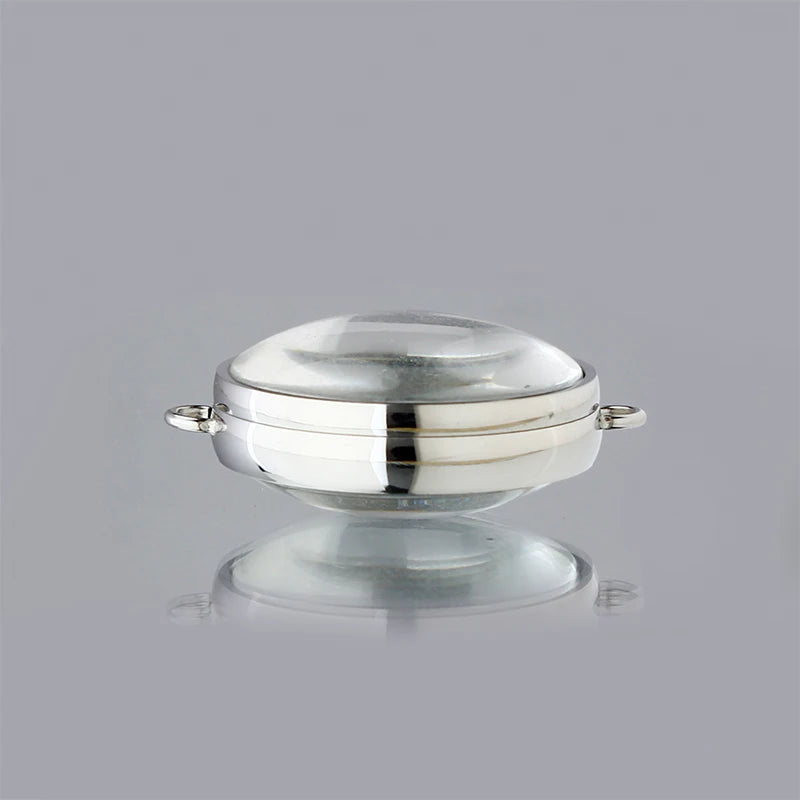 1pc 17mm 23mm 28mm 30mm Stainless Steel Floating Locket Double Curved Glass Memory Locket For Bracelet Jewelry Making Medallion