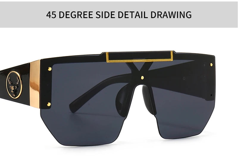 WackSaria Classic Luxury Men Sunglasses Glamour Fashion Half Frame Sun Glasses For Women Retro Vintage Square Designer Shades