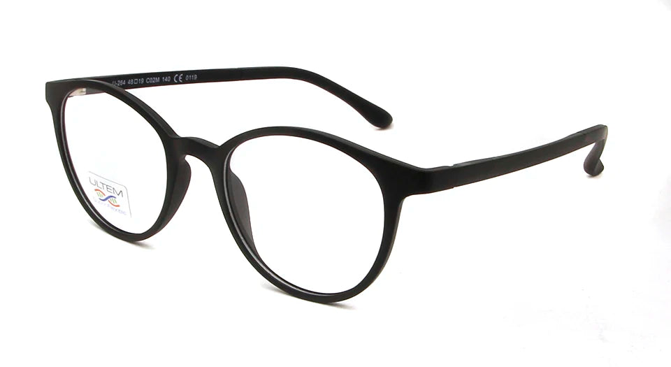 4 clips Brand Magnet Polarized Clip On Sunglasses Round Women Ultem Computer Glasses Men Anti  Blue Light Glasses Prescription