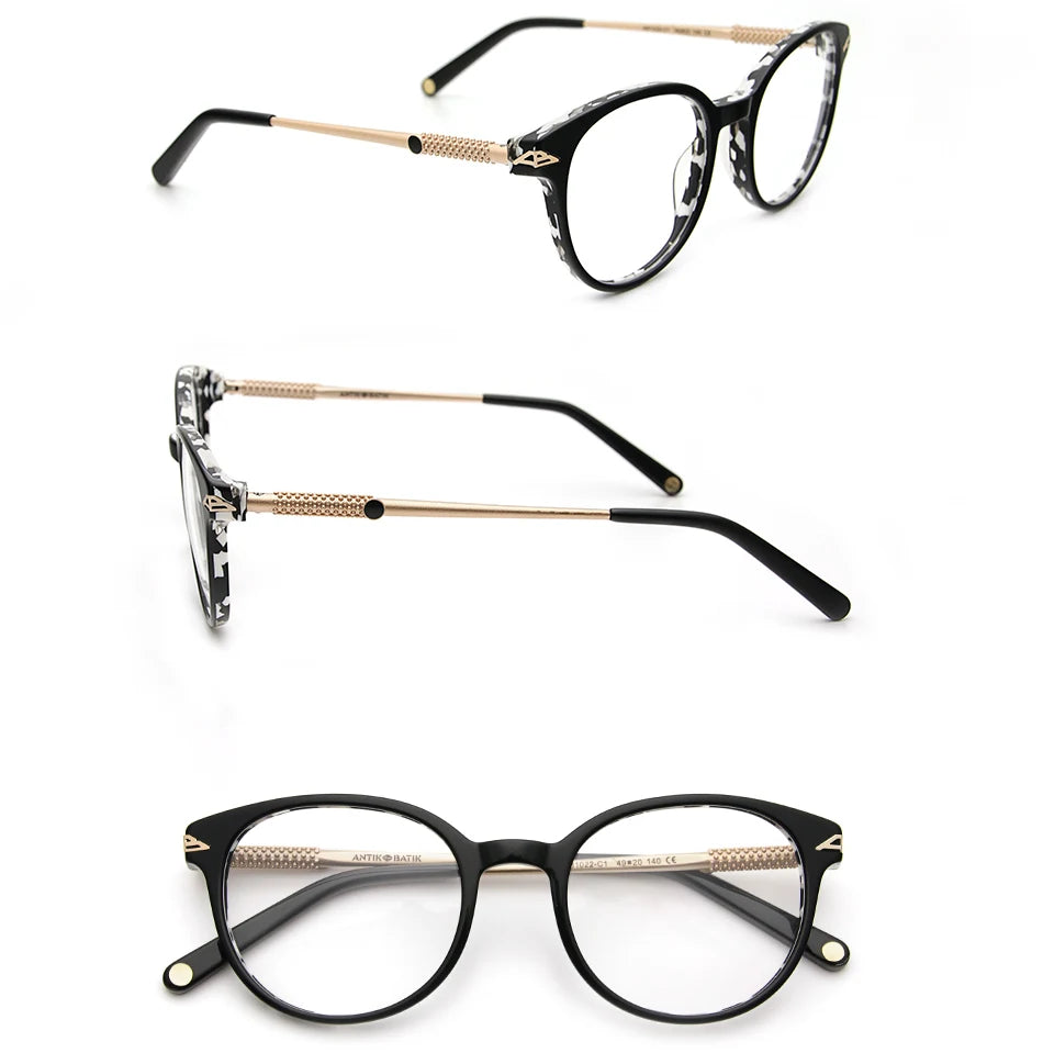 High quality  bauhaus shaped round Acetate glasses frame men Retro eyeglasses women myopia reading eyewear Oculos De Grau