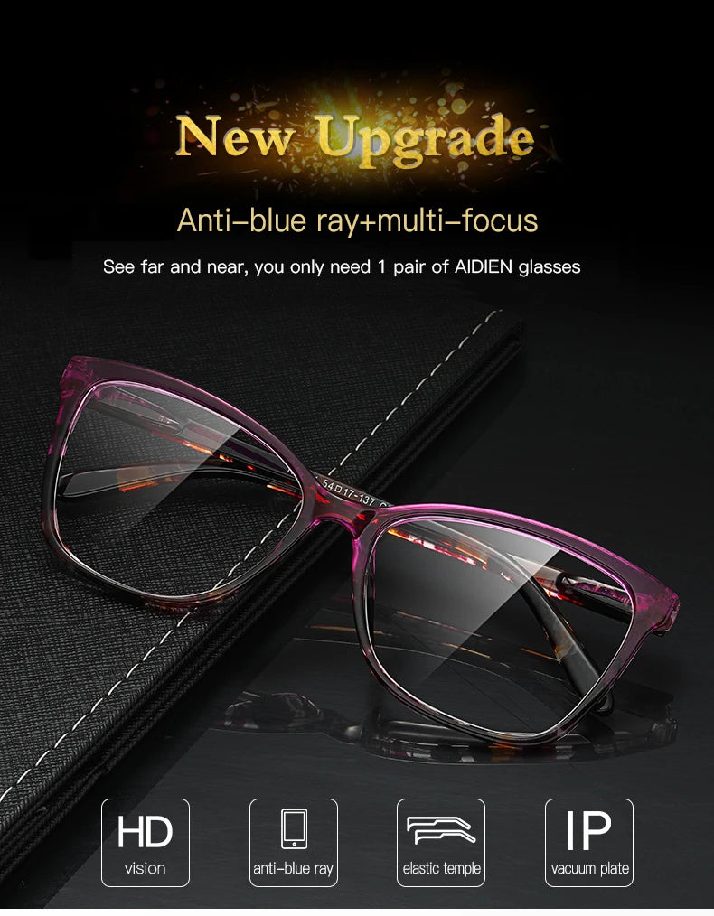 Progressive glasses hyperopia men women Prescription reading glasses anti blue ray add multifocus Presbyopia Eyewear +1 +2 +3