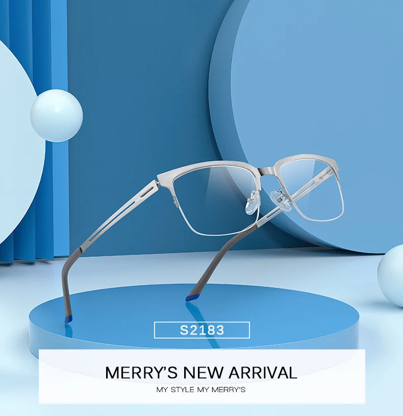 MERRYS DESIGN Classic Men Titanium Alloy Optical Glasses Frames Male Ultralight Square Myopia Prescription Eyeglasses S2183