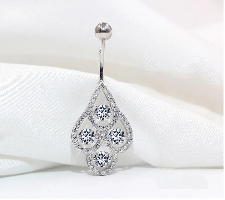 Piercing Silver 925 Belly Body Decoration Jewelry Navel Piercing Sexy For Women Belly Button Ring Luxurious Shiny