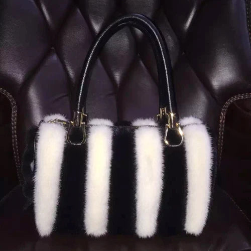 Fur Bag Women Natural Mink Fur Handbag Ladies Winter Warm Crossbody Bags Famous Brand Large Capacity Shoudler Clutch New