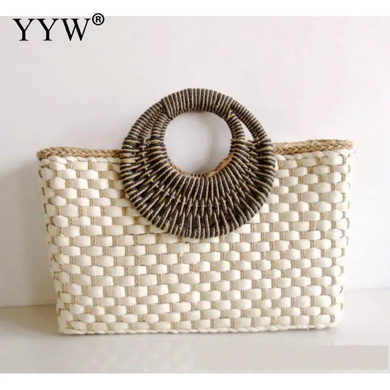 Bags for Women Summer Beach Tote Straw Bag Pompom Straw Bags in Thailand Picnic Straw Bag in Handbags Top Handle Handbags Totes