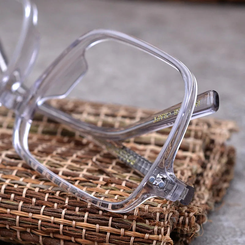 HDCRAFTER Oversized Glasses Frame Glasses For Women Luxury Pink Transparent Eyeglasses Frames Prescription Optical Clear Lenses