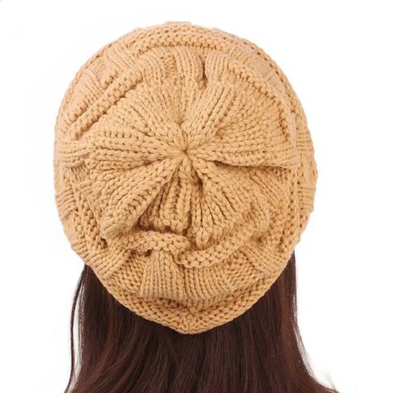 Woman knitted Caps earmuffs hat, fashion winter pure manual warm cap, four color, Christmas gift.
