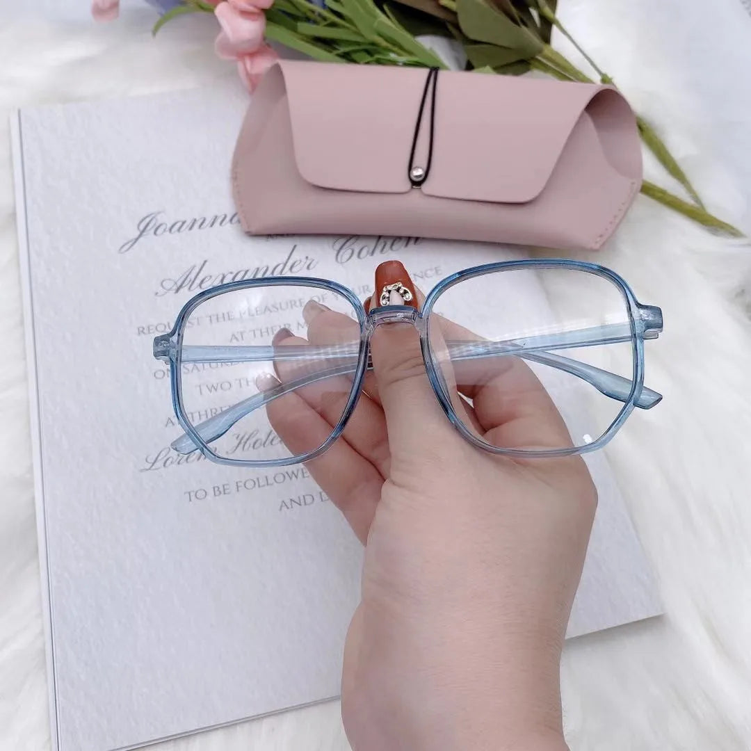 2021 Transparent Computer Glasses Frame Women Men Anti Blue Light polygon Eyewear Blocking Glasses Optical Spectacle Eyeglass