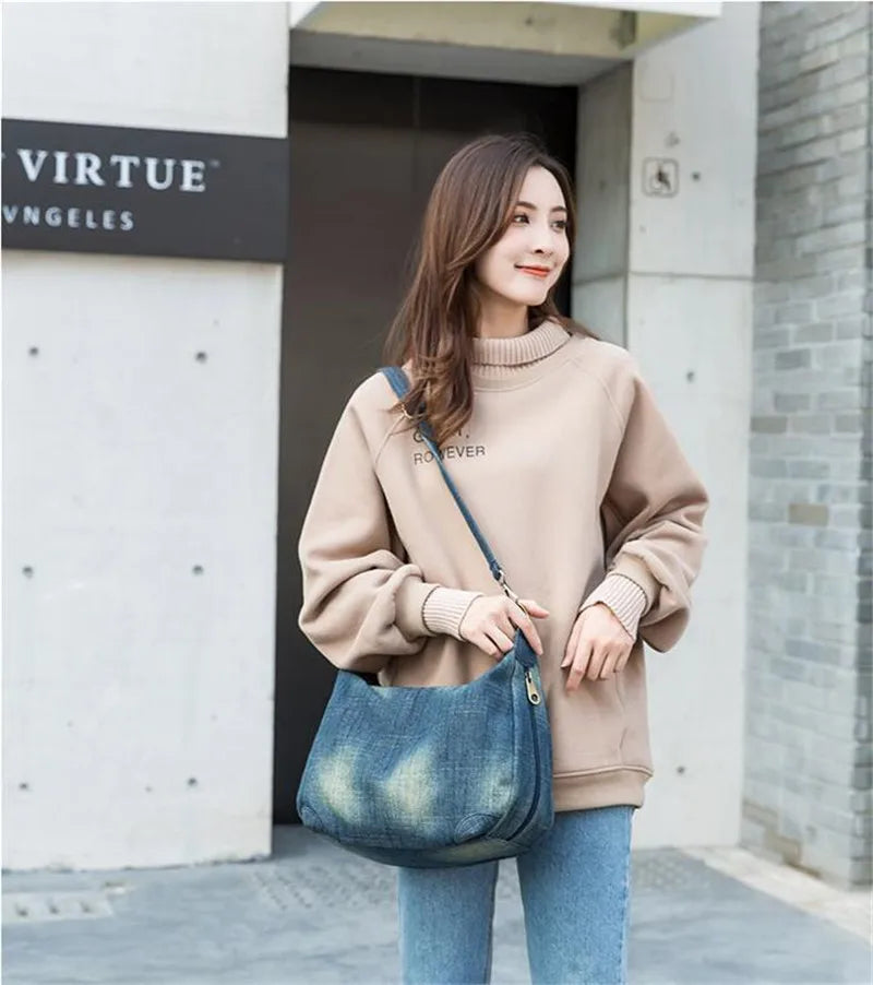 2023 High Quality Women Denim Shoulder Bags Multifunctional Cross Body Bags For Girls Fashion Women Totes Drop Shipping
