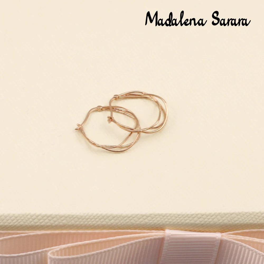 MADALENA SARARA Pure 18k Gold Earrings Exaggerated Gangle Women Earrings AU750 Made 100%
